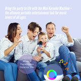 Darrahopens Audio & Video > Speakers > Bluetooth Speakers Mini Karaoke Machine and 2x Wireless Microphones Portable Bluetooth Speaker Blue