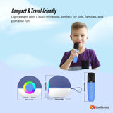 Darrahopens Audio & Video > Speakers > Bluetooth Speakers Mini Karaoke Machine and 2x Wireless Microphones Portable Bluetooth Speaker Blue