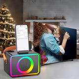 Darrahopens Audio & Video > Speakers > Bluetooth Speakers Mini Karaoke Machine Portable Bluetooth Speaker with 2 Wireless Mic
