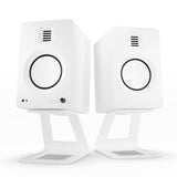 Darrahopens Audio & Video > Speakers Kanto TUK 260W Powered Bookshelf Speakers with Headphone Out, USB Input, Dedicated Phono Pre-amp, Bluetooth - Pair, Matte White with SE6W White Stand Bundle