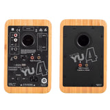 Darrahopens Audio & Video > Speakers Kanto YU4 140W Powered Bookshelf Speakers with Bluetooth and Phono Preamp - Pair, Bamboo with SP9 Black Stand Bundle