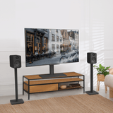 Darrahopens Audio & Video > Speakers Kanto YU4 140W Powered Bookshelf Speakers with Bluetooth and Phono Preamp - Pair, Matte Black with SP26PL Black Stand Bundle