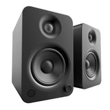 Darrahopens Audio & Video > Speakers Kanto YU4 140W Powered Bookshelf Speakers with Bluetooth and Phono Preamp - Pair, Matte Black with SP26PL Black Stand Bundle