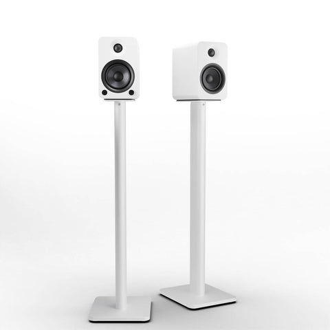 Darrahopens Audio & Video > Speakers Kanto YU4 140W Powered Bookshelf Speakers with Bluetooth and Phono Preamp - Pair, Matte White with SP32PLW White Stand Bundle