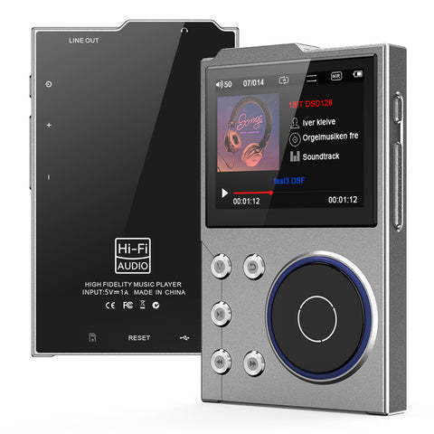 Darrahopens Audio & Video > Speakers > Speaker Accessories Portable Hi-Res Digital Audio Player - DSD, Dual DAC, Bluetooth 5.0, Expandable Storage(Grey 16GB + 16GB)