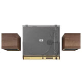 Darrahopens Audio & Video > Speakers > Speaker Accessories Vinyl Record Shelf Turntable with Speakers, Walnut Finish In Australia - Darrahopens