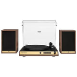 Darrahopens Audio & Video > Speakers > Speaker Accessories Vinyl Record Shelf Turntable with Speakers, Walnut Finish In Australia - Darrahopens