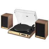 Darrahopens Audio & Video > Speakers > Speaker Accessories Vinyl Record Shelf Turntable with Speakers, Walnut Finish In Australia - Darrahopens