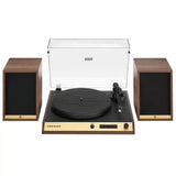 Darrahopens Audio & Video > Speakers > Speaker Accessories Vinyl Record Shelf Turntable with Speakers, Walnut Finish In Australia - Darrahopens