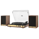 Darrahopens Audio & Video > Speakers > Speaker Accessories Vinyl Record Shelf Turntable with Speakers, Walnut Finish In Australia - Darrahopens