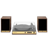 Darrahopens Audio & Video > Speakers > Speaker Accessories Vinyl Record Shelf Turntable with Speakers, Walnut Finish In Australia - Darrahopens