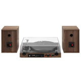 Darrahopens Audio & Video > Speakers > Speaker Accessories Vinyl Record Shelf Turntable with Speakers, Walnut Finish In Australia - Darrahopens