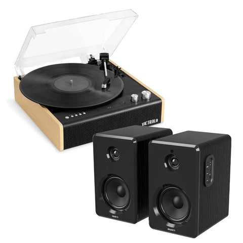 Darrahopens Audio & Video Victrola Eastwood Turntable + Bundled Majority D40 Bluetooth Speakers