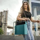 Darrahopens Audio & Video Victrola Revolution Go Turntable - Blue + Bundled Crosley Record Storage Display Stand