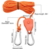 Darrahopens Auto Accessories > 4WD & Recovery > 4WD Recovery Tools 2 Pieces 4M Adjustable Ratchet ROpe, Orange 1/8 Ratchet Pulley With 2 Replacement Hooks, Reflective Ratchet ROpe
