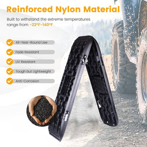 Darrahopens Auto Accessories > 4WD & Recovery Traction Boards 2 PCS Recovery Tracks with Jack Base 4WD Tire Traction Mat Recovery Boards Rescue Board