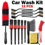 Darrahopens Auto Accessories > Auto Accessories Others 15x Car Wash Kit Wheel & Rim Brush Detail All The Brushes Needed For Car Wash B