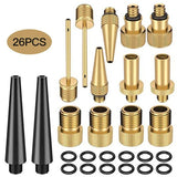 Darrahopens Auto Accessories > Auto Accessories Others 26pc Bike Ball Inflator Nozzle Adapter Air Pump Valve Needle Presta Schrader Kit