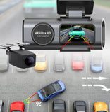 Darrahopens Auto Accessories > Auto Accessories Others 4K Dash Cam UHD 2160P WiFi Front Dashcam Night Vision Car Camera with 64GB Card