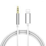 Darrahopens Auto Accessories > Auto Accessories Others > Audio Apple to 3.5mm Aux Car Cable Compatible with iPhone, Silver 1m