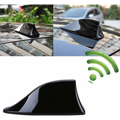 Darrahopens Auto Accessories > Auto Accessories Others > Audio Shark Fin Car Antenna FM AM Radio Universal for SUV Truck Van Compatible with Many Models Black