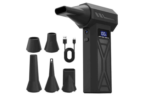 Darrahopens Auto Accessories > Auto Accessories Others > Automotive Cleaning 110000RPM Electric Compressed Air Duster Rechargeable Powerful Blower 4 Speed Adjustable