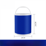 Darrahopens Auto Accessories > Auto Accessories Others > Automotive Cleaning 11L Foldable Oxford Fabric Car Wash Bucket with EVA Waterproof Lining & Zipper Carry Bag - Self Standing Structure, Portable Water Container for Car Cleaning and Outdoor Travel