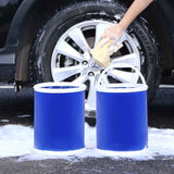 Darrahopens Auto Accessories > Auto Accessories Others > Automotive Cleaning 13L Foldable Oxford Fabric Car Wash Bucket with EVA Waterproof Lining & Zipper Carry Bag - Self Standing Structure, Portable Water Container for Car Cleaning and Outdoor Travel