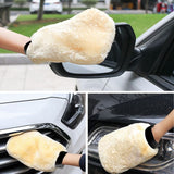 Darrahopens Auto Accessories > Auto Accessories Others > Automotive Cleaning 2-piece Beige Microfiber Car Wash Mitt - Double Sided Imitation Sheepskin Wash Glove, Scratch Free Paint Safe Cleaning Tool for Car Detailing, Waxing, Polishing - 23x15cm Large Palm Design