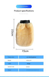 Darrahopens Auto Accessories > Auto Accessories Others > Automotive Cleaning 2-piece Beige Microfiber Car Wash Mitt - Double Sided Imitation Sheepskin Wash Glove, Scratch Free Paint Safe Cleaning Tool for Car Detailing, Waxing, Polishing - 23x15cm Large Palm Design