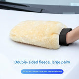 Darrahopens Auto Accessories > Auto Accessories Others > Automotive Cleaning 2-piece Beige Microfiber Car Wash Mitt - Double Sided Imitation Sheepskin Wash Glove, Scratch Free Paint Safe Cleaning Tool for Car Detailing, Waxing, Polishing - 23x15cm Large Palm Design