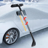 Darrahopens Auto Accessories > Auto Accessories Others > Automotive Cleaning 3-in-1 Snow Brush and Ice Scraper for Car Windows - Extendable Snow Remover - 360° Rotating Snow Brush and Ice Scraper with Long Handle (Gray)