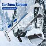 Darrahopens Auto Accessories > Auto Accessories Others > Automotive Cleaning 3-in-1 Snow Brush and Ice Scraper for Car Windows - Extendable Snow Remover - 360° Rotating Snow Brush and Ice Scraper with Long Handle (Gray)