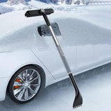 Darrahopens Auto Accessories > Auto Accessories Others > Automotive Cleaning 3-in-1 Snow Brush and Ice Scraper for Car Windows - Extendable Snow Remover - 360° Rotating Snow Brush and Ice Scraper with Long Handle (Gray)