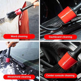 Darrahopens Auto Accessories > Auto Accessories Others > Automotive Cleaning 5-Piece Car Cleaning Brush Set - Car Detailing Brush Set - For cleaning rims - Dashboard - Interior - Exterior - Leather - Air vent logos