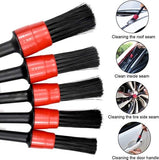 Darrahopens Auto Accessories > Auto Accessories Others > Automotive Cleaning 5-Piece Car Cleaning Brush Set - Car Detailing Brush Set - For cleaning rims - Dashboard - Interior - Exterior - Leather - Air vent logos