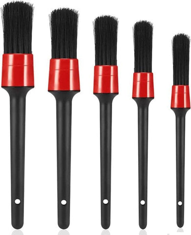 Darrahopens Auto Accessories > Auto Accessories Others > Automotive Cleaning 5-Piece Car Cleaning Brush Set - Car Detailing Brush Set - For cleaning rims - Dashboard - Interior - Exterior - Leather - Air vent logos