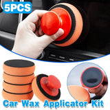 Darrahopens Auto Accessories > Auto Accessories Others > Automotive Cleaning 5pcs Car Polishing Sponge with Handle Manual Buffing Pads for Auto Detailing