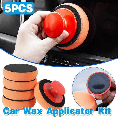 Darrahopens Auto Accessories > Auto Accessories Others > Automotive Cleaning 5pcs Car Polishing Sponge with Handle Manual Buffing Pads for Auto Detailing