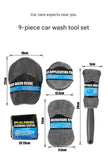Darrahopens Auto Accessories > Auto Accessories Others > Automotive Cleaning 9-Piece Orange Car cleaning kit- Microfibre Wash Mitt, Sponge, Wheel Brush, Waxing Pads & Towels - Complete Auto Detailing Set for Home & Garage Use