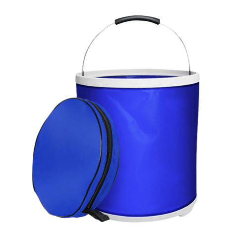 Darrahopens Auto Accessories > Auto Accessories Others > Automotive Cleaning 9L Foldable Oxford Fabric Car Wash Bucket with EVA Waterproof Lining & Zipper Carry Bag - Self Standing Structure, Portable Water Container for Car Cleaning and Outdoor Travel