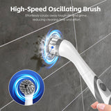 Darrahopens Auto Accessories > Auto Accessories Others > Automotive Cleaning Battery Operated Scrubber Brush with 4 Interchangeable Heads