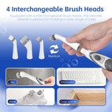 Darrahopens Auto Accessories > Auto Accessories Others > Automotive Cleaning Battery Operated Scrubber Brush with 4 Interchangeable Heads