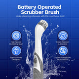 Darrahopens Auto Accessories > Auto Accessories Others > Automotive Cleaning Battery Operated Scrubber Brush with 4 Interchangeable Heads