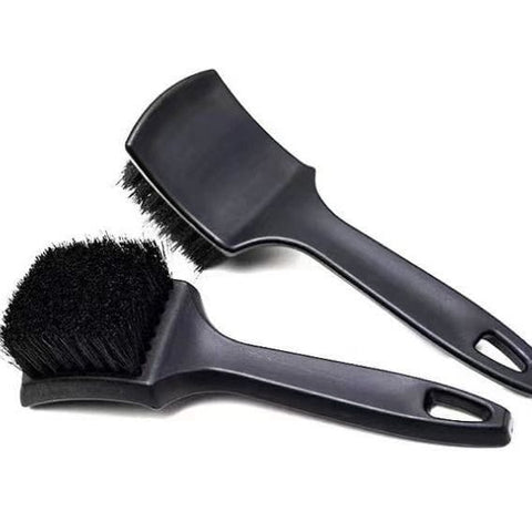 Darrahopens Auto Accessories > Auto Accessories Others > Automotive Cleaning Black Car Tire & Detailing Brush  - 2-Pack Stiff Bristle Scrubber for Wheels, Mats, and Upholstery