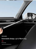 Black Telescopic Car Mirror Wiper - ABS & Stainless Steel - 98cm Extendable, Defog & Rain Removal, Compact Car Cleaning Tool, Universal Fit, Travel Friendly
