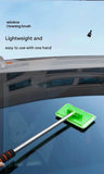 Darrahopens Auto Accessories > Auto Accessories Others > Automotive Cleaning Blue Telescopic Car Windshield Cleaning Brush with 3 Replacement Microfiber- Aluminium Alloy Extendable Handle, 180° Rotatable Microfibre Head, Anti-Fog & Streak-Free Glass Wiper for Car & Home Use, Soft Grip Foam Handle