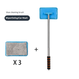 Darrahopens Auto Accessories > Auto Accessories Others > Automotive Cleaning Blue Telescopic Car Windshield Cleaning Brush with 3 Replacement Microfiber- Aluminium Alloy Extendable Handle, 180° Rotatable Microfibre Head, Anti-Fog & Streak-Free Glass Wiper for Car & Home Use, Soft Grip Foam Handle