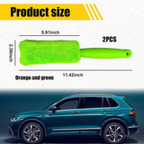 Darrahopens Auto Accessories > Auto Accessories Others > Automotive Cleaning Brushes - Set of 2 soft microfiber metal-free car rim and wheel brushes - Scratch-free tire brushes - for cleaning wheels - Universal accessory for washing car tires (orange and green)