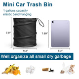 Darrahopens Auto Accessories > Auto Accessories Others > Automotive Cleaning Car Trash Can, 2 Packs Mini Collapsible Pop-up Car Garbage Can, Waterproof Hanging Car Trash Bag with Velcro, Car Trash Bin, Black